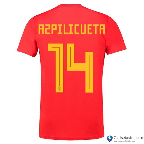 Camiseta Seleccion España Primera equipo Azpilicueta 2018 Rojo